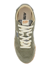 'Windspin' Green Low Top Sneakers With Logo Patch On Tongue And Side In Suede Woman