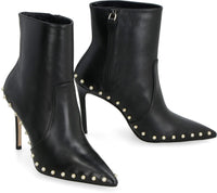Stuart Weitzman Stuart Leather Pointy-Toe Ankle Boots