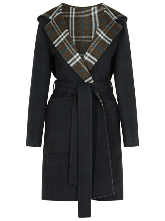 Burberry 'Hampshire' Reversible Black Wool Coat