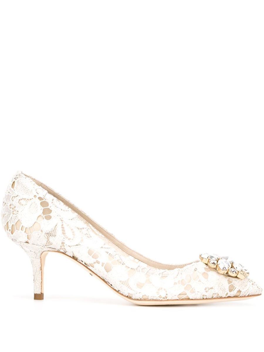 Dolce & Gabbana Lace Rainbow Pumps With Brooch Detailing Shoes