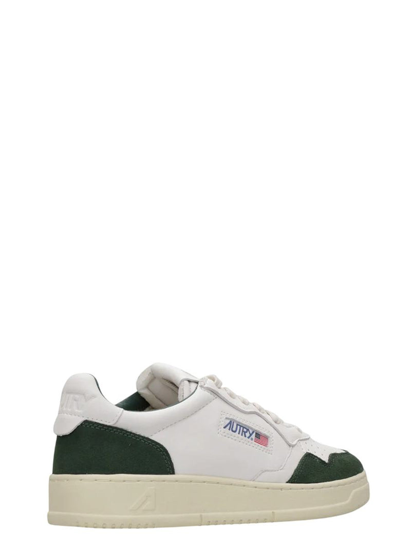 Autry Sneakers Medalist Low Man White And Bottle Green