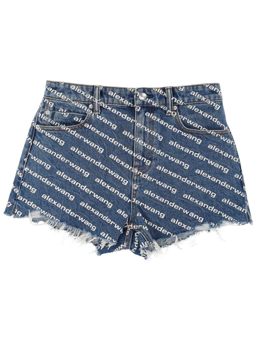 Alexander Wang Shorts With All Over Logo