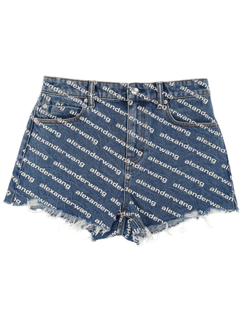 Alexander Wang Shorts With All Over Logo