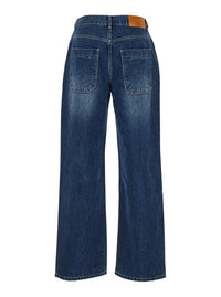 'Essentia' Blue Jeans With Logo Patch On The Rear In Denim Man