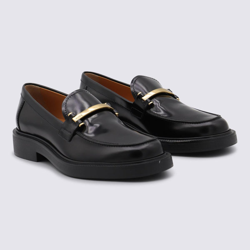Tod'S Black Leather Loafers