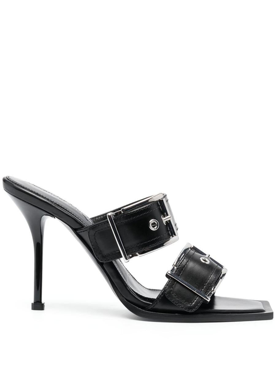 Alexander McQueen Punk Double Buckle Leather Sandals