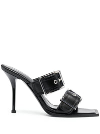 Alexander McQueen Punk Double Buckle Leather Sandals