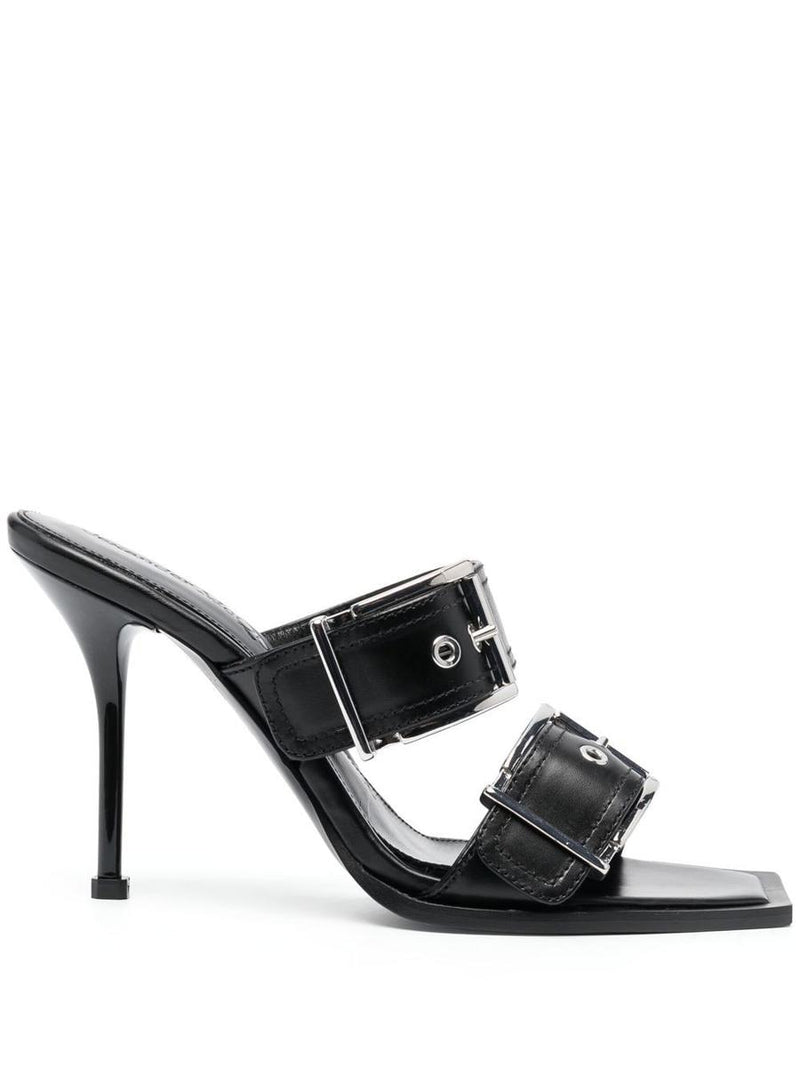 Alexander McQueen Punk Double Buckle Leather Sandals