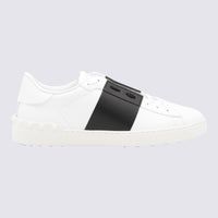 Valentino Garavani White And Black Leather Open Sneakers