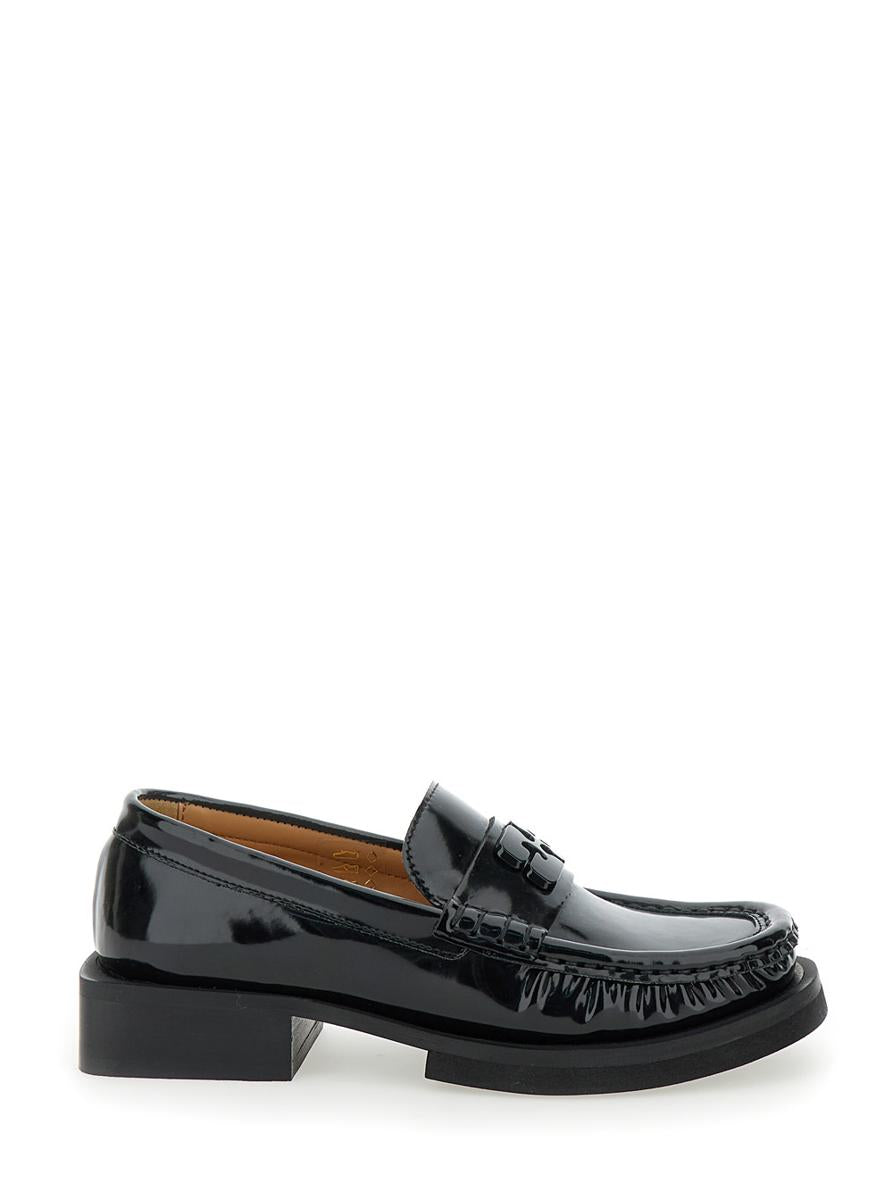 'Butterfly' Black Loafers With Tonal Logo In Techno Fabric Woman