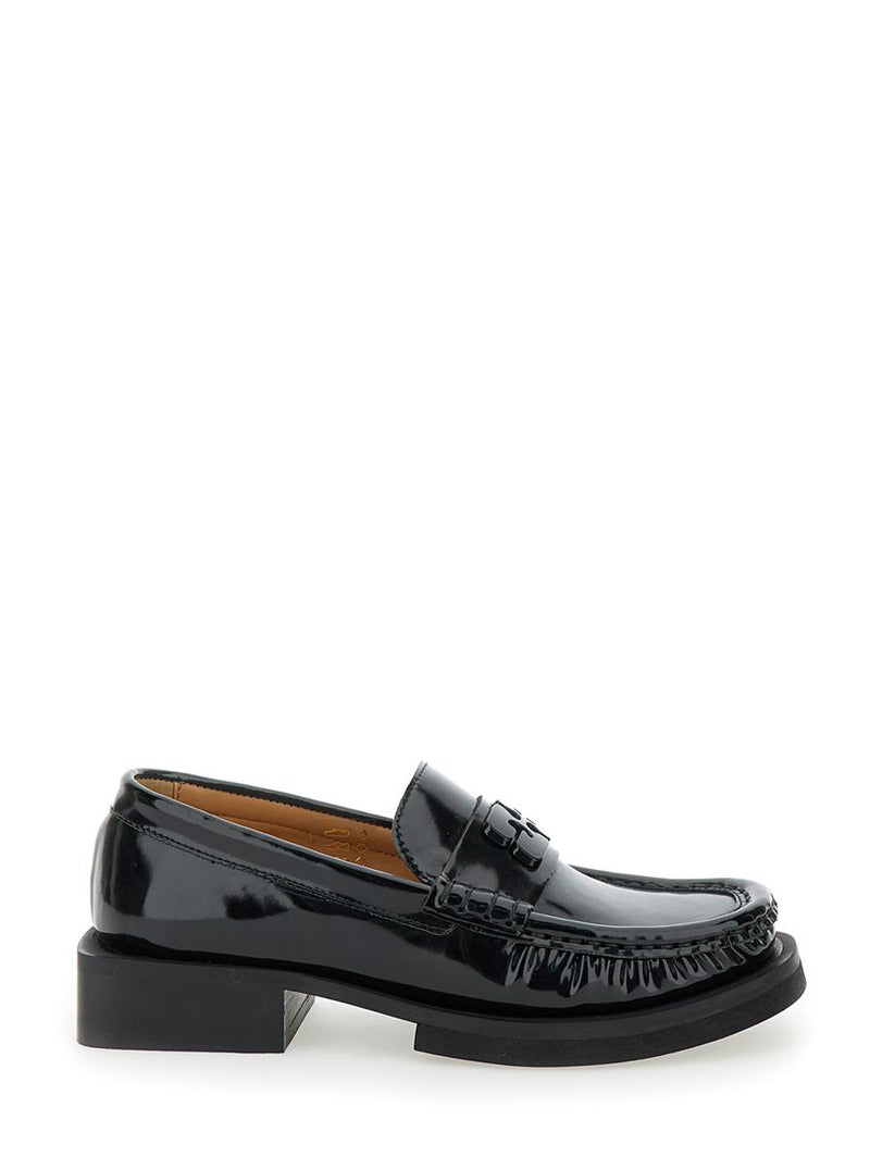 'Butterfly' Black Loafers With Tonal Logo In Techno Fabric Woman