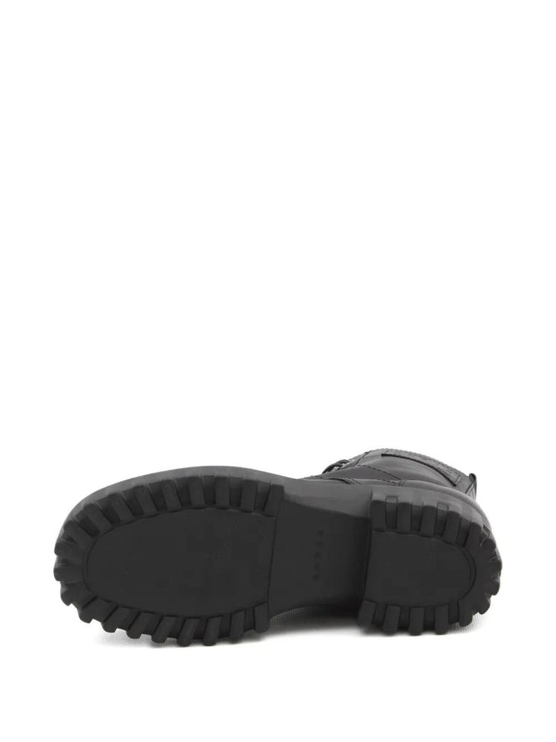 Hogan H700 Chunky Biker Boots In Leather Shoes