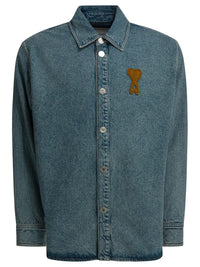 AMI Paris Denim Shirt With Logo