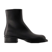 Alexander McQueen Cuban Stack Ankle Boots