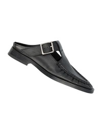 Miista Gianna Black Leather Mules