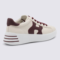 Hogan Beige And Bordeaux Leather Sneakers
