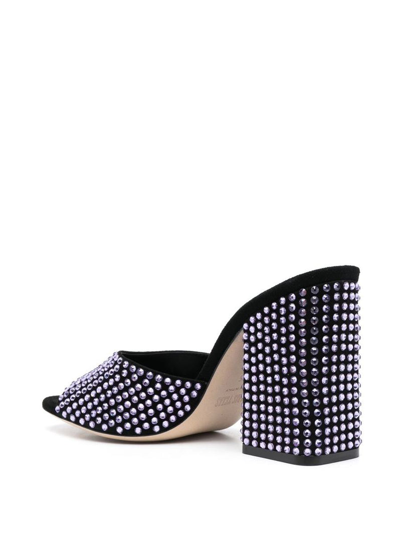 Paris Texas Anja Crystal Embellished Suede Mules