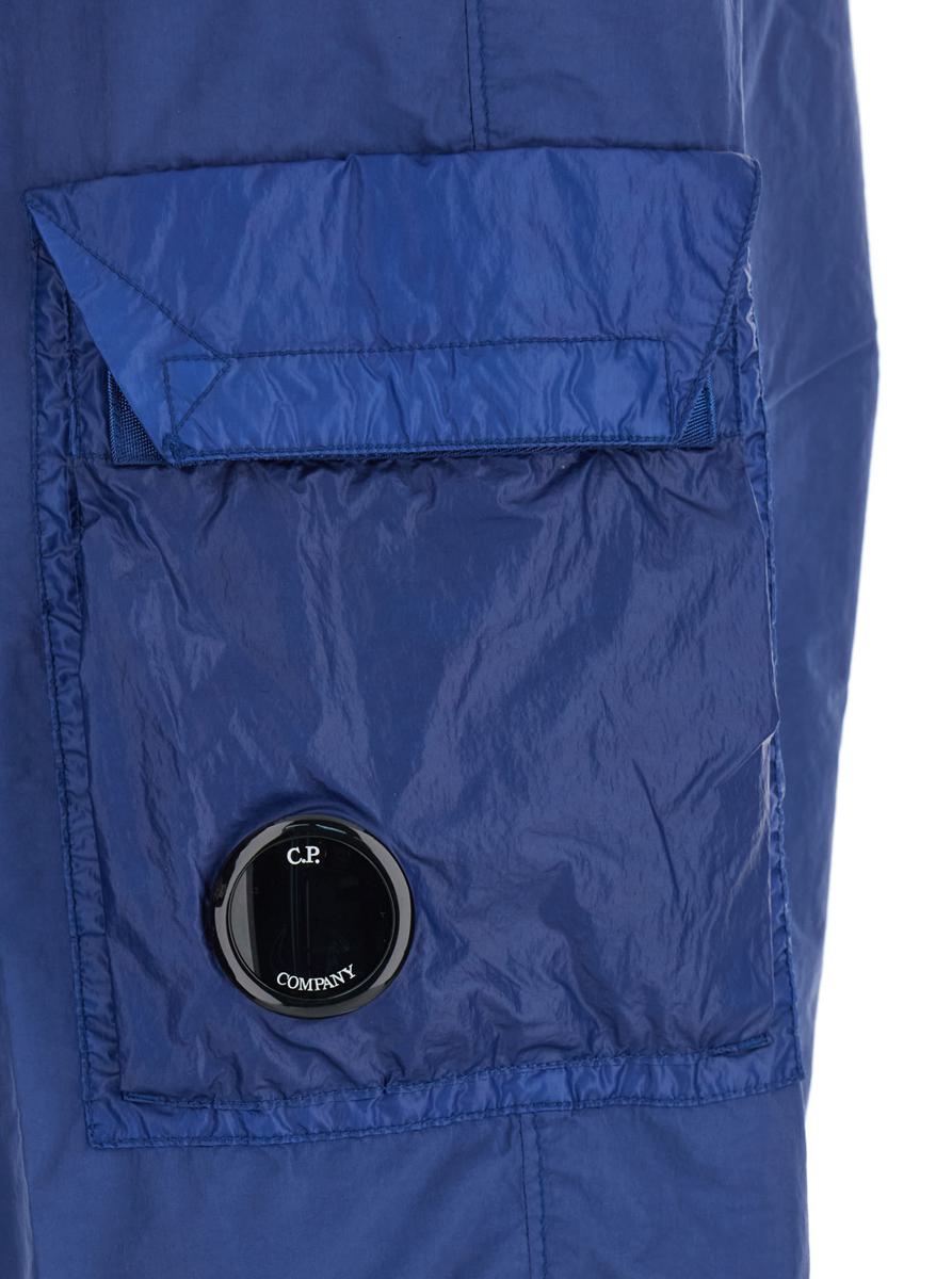 Blue Swim Shorts With Elastic Waist And Logo Plaque On The Side In Tech Fabric Man