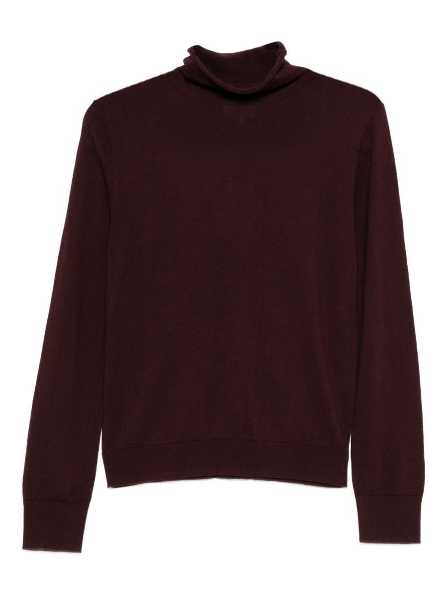 Yerse Joni Turtleneck Sweater In Burgundy Wool Blend
