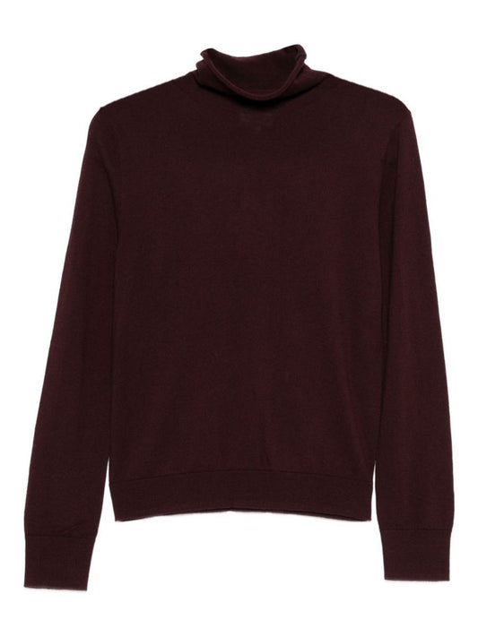 Yerse Joni Turtleneck Sweater In Burgundy Wool Blend