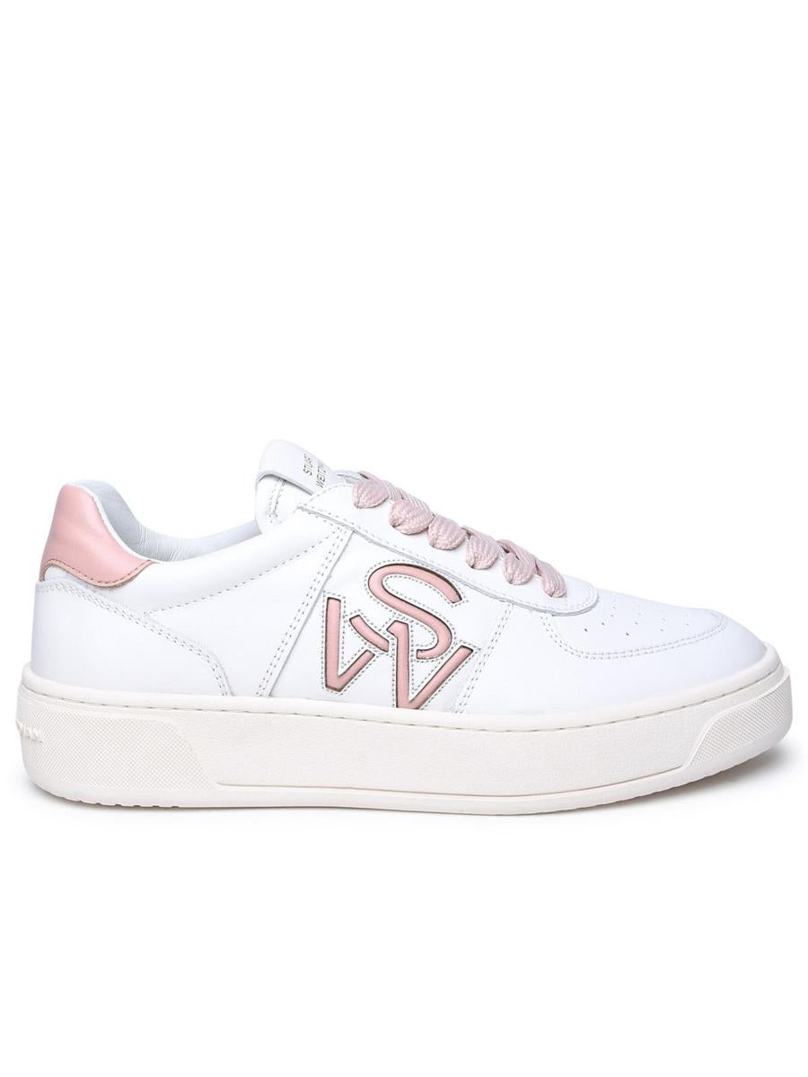 Stuart Weitzman White Leather Sneakers