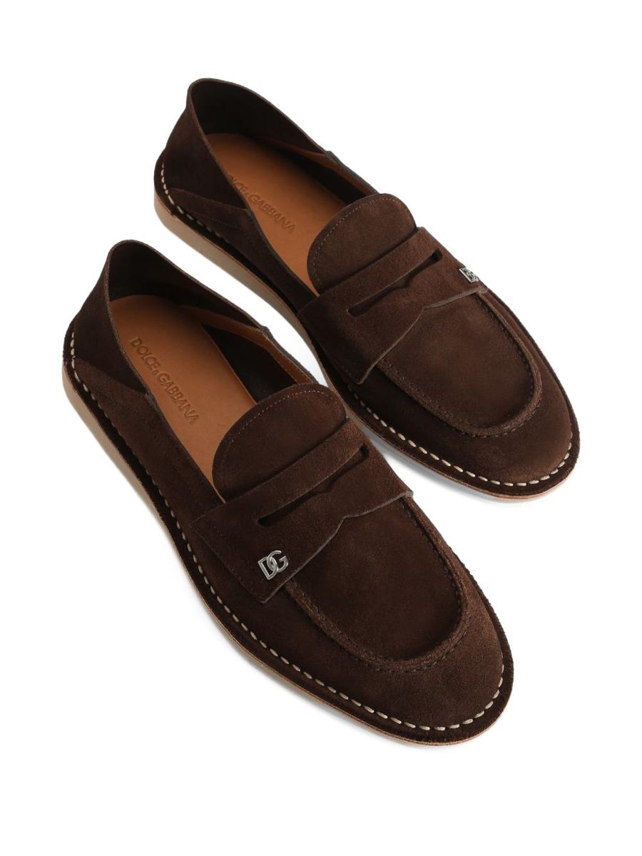 Dolce & Gabbana Brown Suede Loafer
