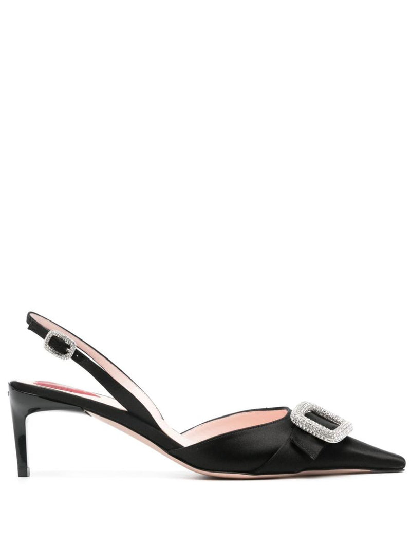 Roger Vivier Dorsay Satin Slingback Pumps