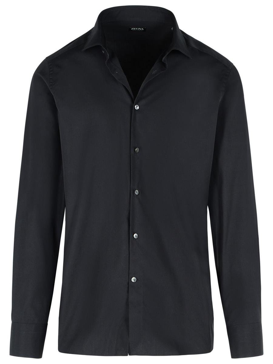 Zegna 'Trofeo' Black Cotton Shirt