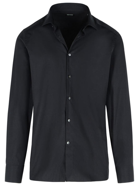 Zegna 'Trofeo' Black Cotton Shirt