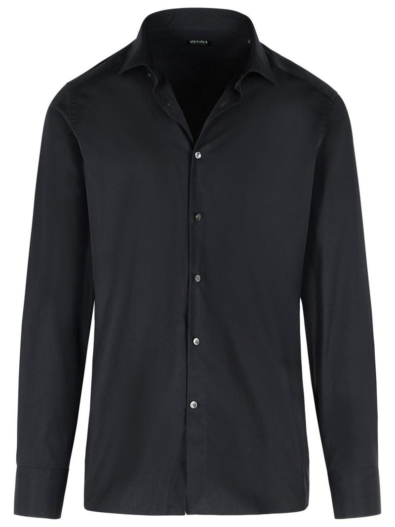 Zegna 'Trofeo' Black Cotton Shirt