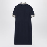 Valentino Garavani Indigo Dress With Macramé Trim