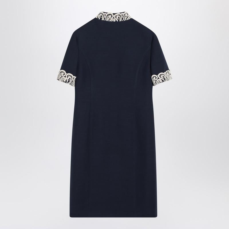 Valentino Garavani Indigo Dress With Macramé Trim