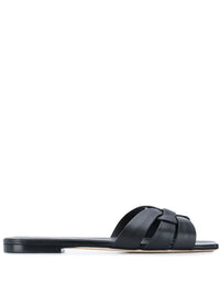 Saint Laurent Tribute Leather Flat Sandals