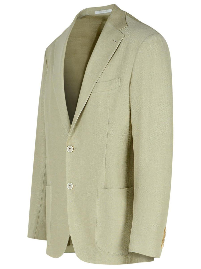 Eleventy Cream Cotton Blend Blazer