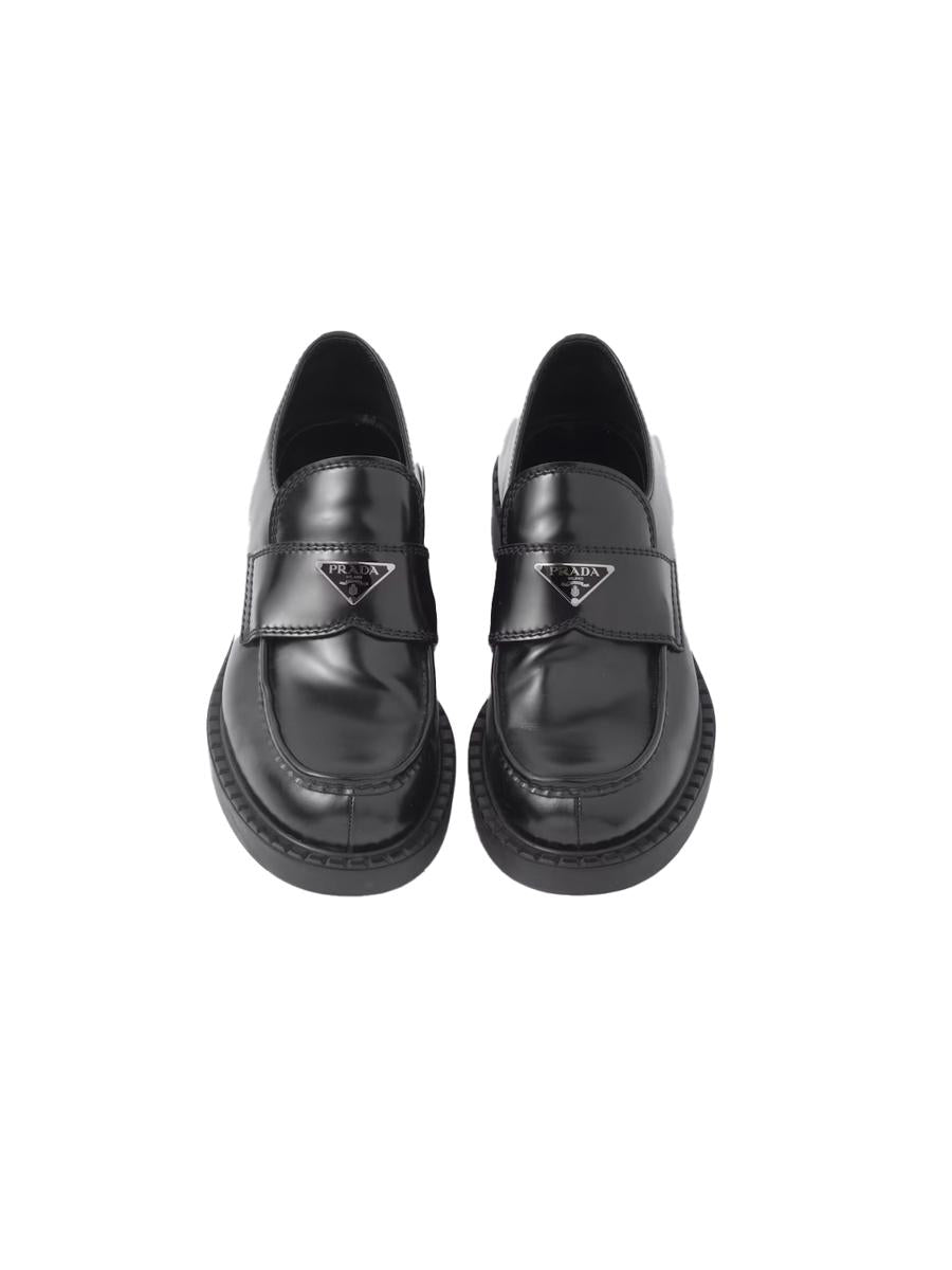 Prada Chocolate Brushed Leather Loafers