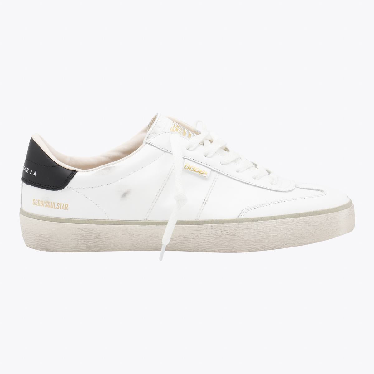 Golden Goose White And Black Leather Soul-Star Sneakers