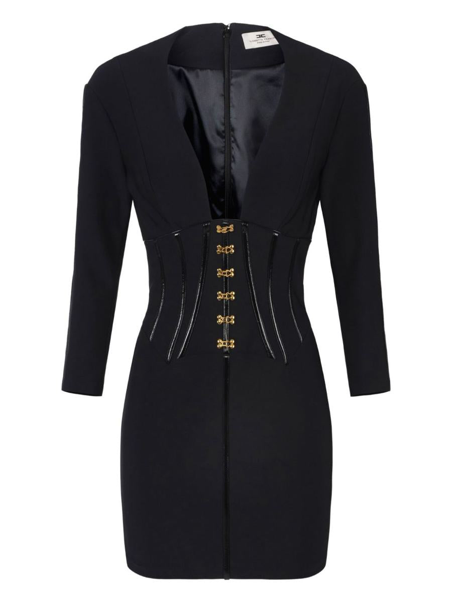 Elisabetta Franchi Short Dress With Corset Detail