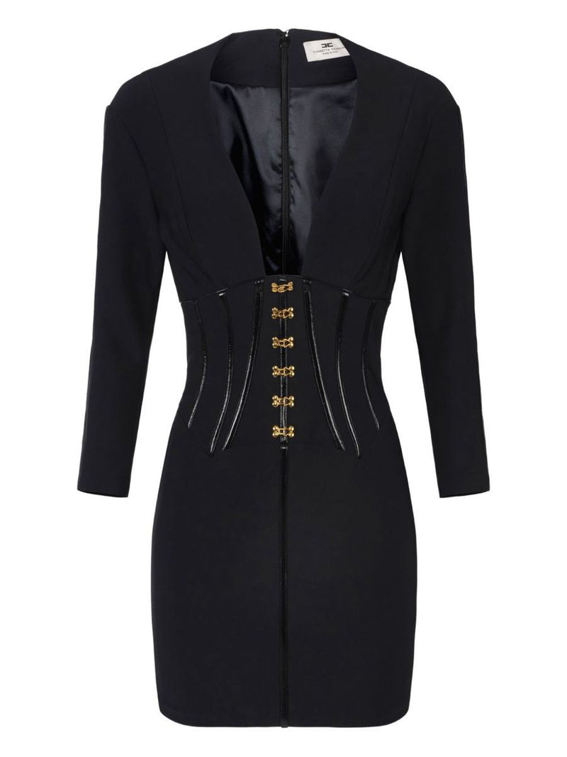 Elisabetta Franchi Short Dress With Corset Detail