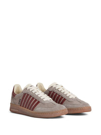 DSQUARED2 'Boxer' Sneakers In Grey And Burgundy Calfskin