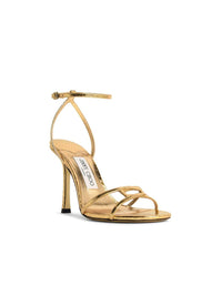 Jimmy Choo '1998 Leo 100' Gold Leather Sandals