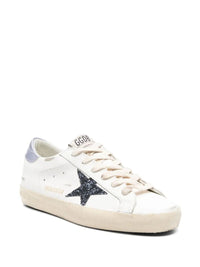 Golden Goose "Super Star" Leather Upper And Toe Glitter Star Laminated Heel. Shoes