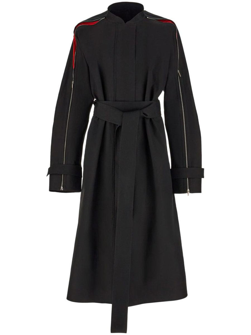 Salvatore Ferragamo Zip-Detail Cotton Belted Trench Coat