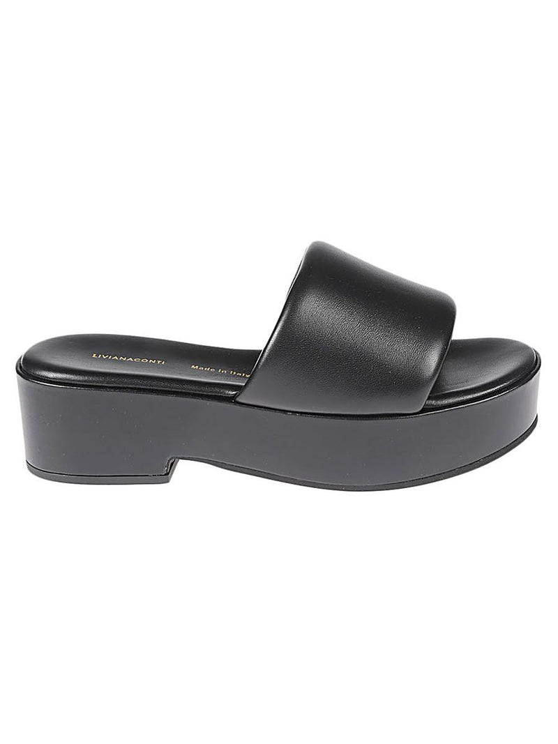 Liviana Conti Leather Platform Mules