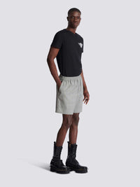 Balmain Wide Leg Satin Bermuda Shorts