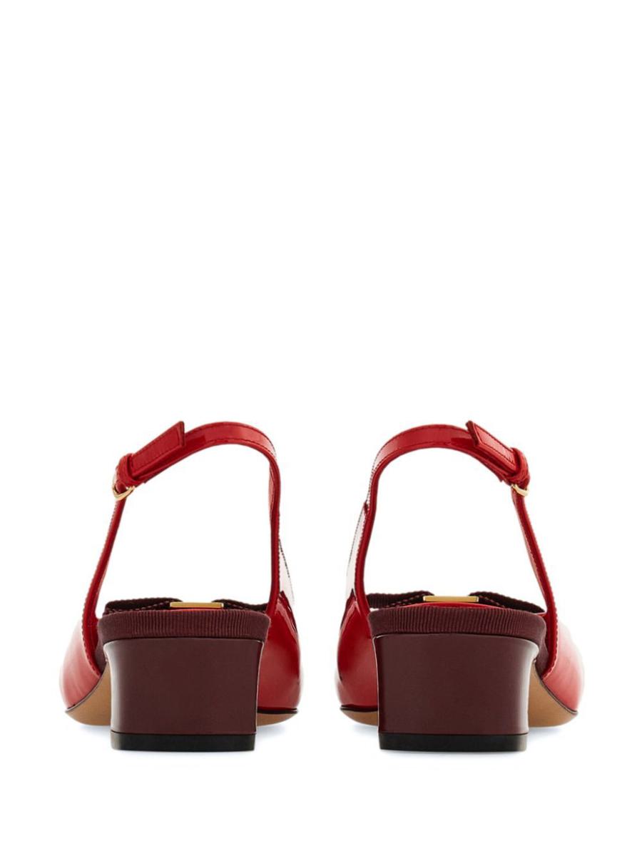 Salvatore Ferragamo Rivada Patent Leather Slingback With Vara Bow Shoes