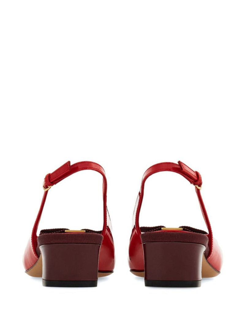 Salvatore Ferragamo Rivada Patent Leather Slingback With Vara Bow Shoes