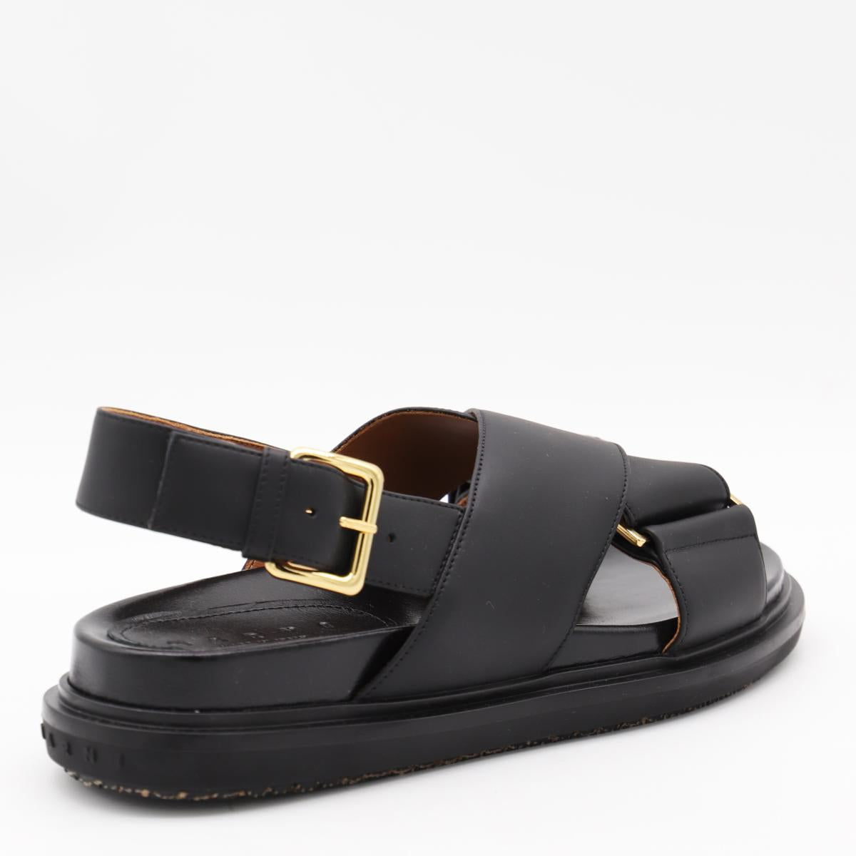 Marni Black Leather Sandals
