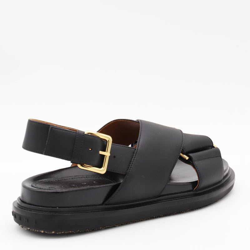 Marni Black Leather Sandals