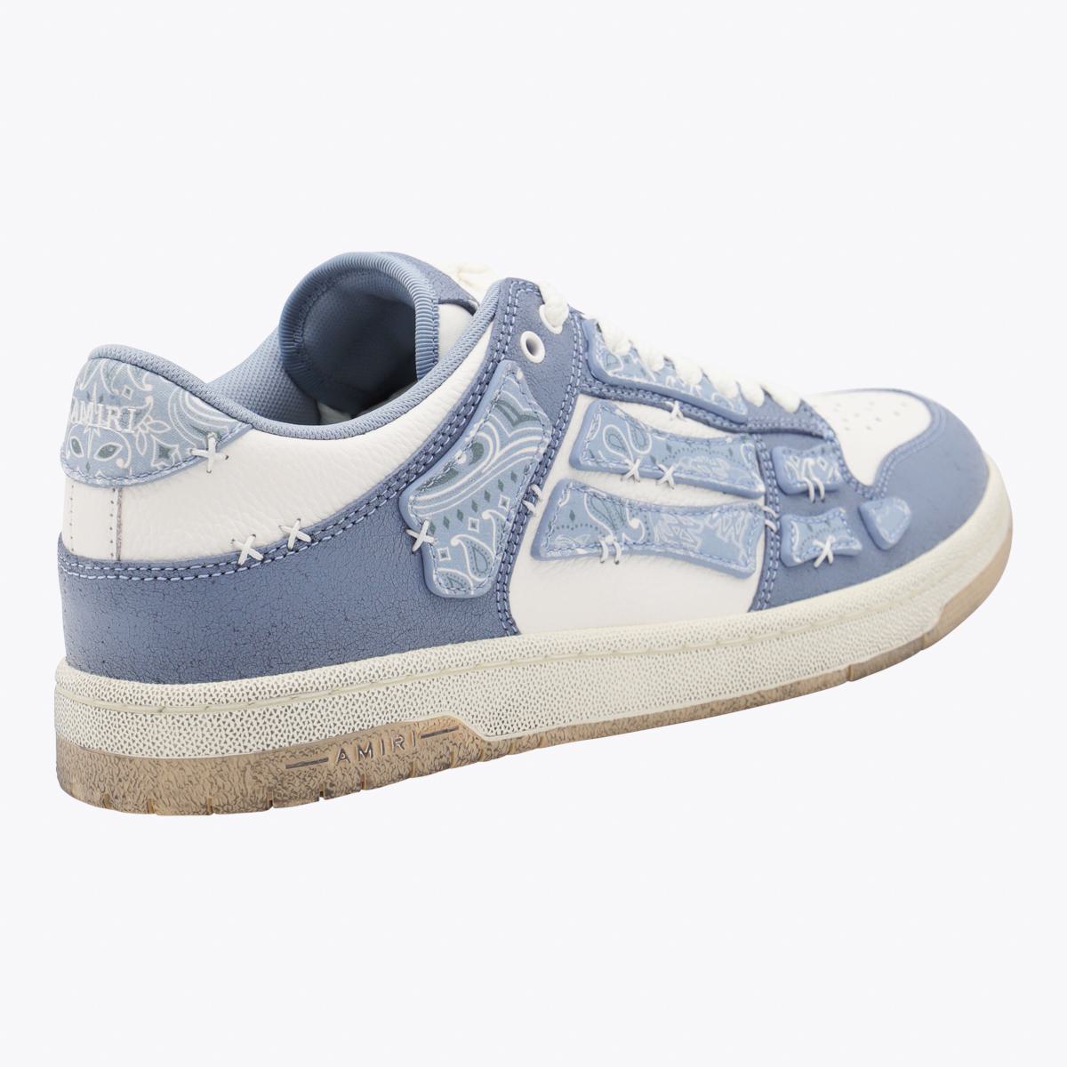 Amiri Light Blue Leather Bandana Skel Low Top Sneakers