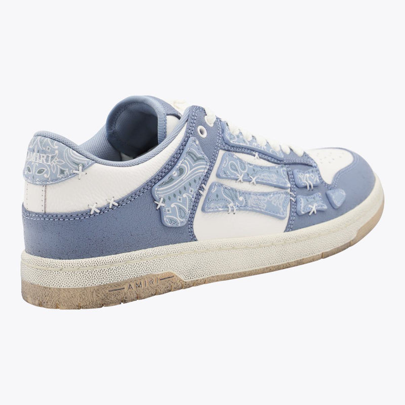 Amiri Light Blue Leather Bandana Skel Low Top Sneakers